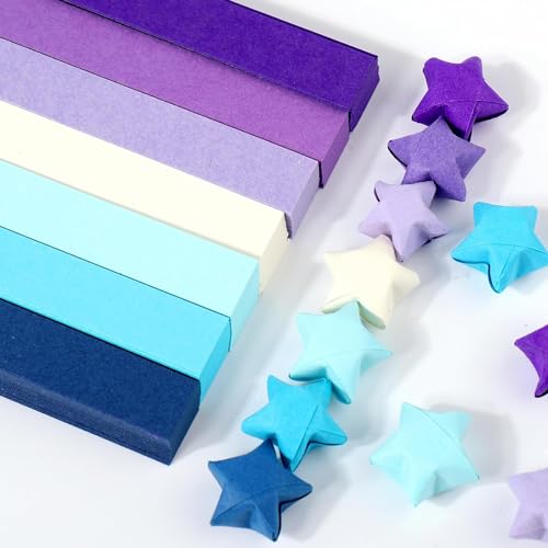 UCLEVER 540 Blätter Origami Sterne Papier 7 Farben Papierstreifen Doppelseitige Origami Star Paper Strips Glücksstern Stern Papierstreifen für DIY, Dekoration, Geschenk von UCLEVER