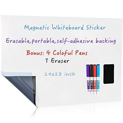 UCMD Magnetischer Whiteboard-Aufkleber für die Wand, selbstklebende Rückseite, Whiteboard für Kinder, zum Zeichnen, für Staffelei oder zum Schreiben im Büro oder in Meetings von UCMD