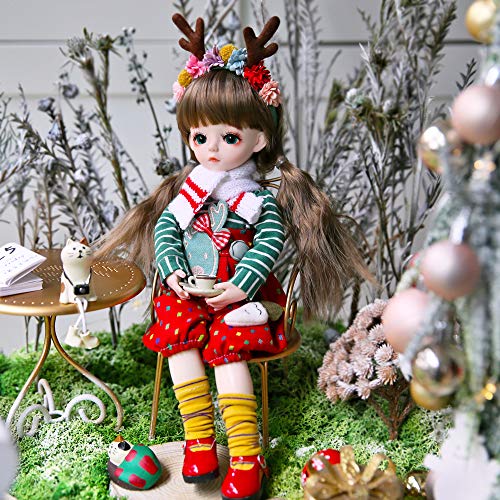 UCanaan BJD Puppe,1/6 SD Schwarze Puppen 12 Zoll 19 Kugelgelenkpuppe DIY Spielzeug mit Full Set Kleidung Schuhe Perücke Make-up, Mädchen-(Eva) von UCanaan