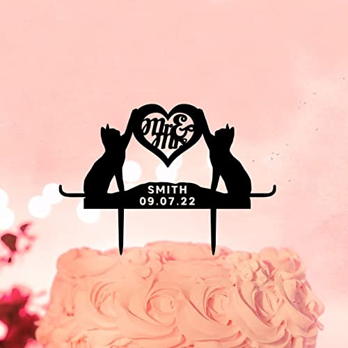 2 Katzen Lustige Hochzeit Mr & Mrs Cake Topper Silhouette Acryl Schwarz Braut & Bräutigam Kuchen Topper Personalisieren Name Datum Für Hochzeitstag Hochzeit Dekorationen Jahrestag Hochzeit Geschenke 2 Katzen Lustige Hochzeit Mr & Mrs Cake Topper Silhouette Acryl Schwarz Braut & Bräutigam Kuchen Topper Personalisieren Name Datum Für Hochzeitstag Hochzeit Dekorationen Jahrestag Hochzeit Geschenke von UDCRZ