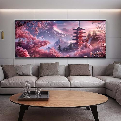 Diamond Painting Groß xxl 100 x 40 cm Japan Diamant Painting Bilder Erwachsene Malen nach Zahlen Kirschblüte DIY Voll Square diamond painting zubehör Set für Wohnzimmer und Schlafzimmer Wanddeko B12 Diamond Painting Groß xxl 100 x 40 cm Japan Diamant Painting Bilder Erwachsene Malen nach Zahlen Kirschblüte DIY Voll Square diamond painting zubehör Set für Wohnzimmer und Schlafzimmer Wanddeko B12 von UDERUI