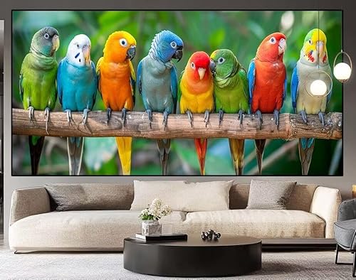 Diamond Painting Groß xxl 90 x 30 cm Vogel Diamant Painting Bilder Erwachsene Malen nach Zahlen Papagei DIY Voll Square bohrer diamond painting zubehör Set für Wohnzimmer und Schlafzimmer Wanddeko I36 von UDERUI