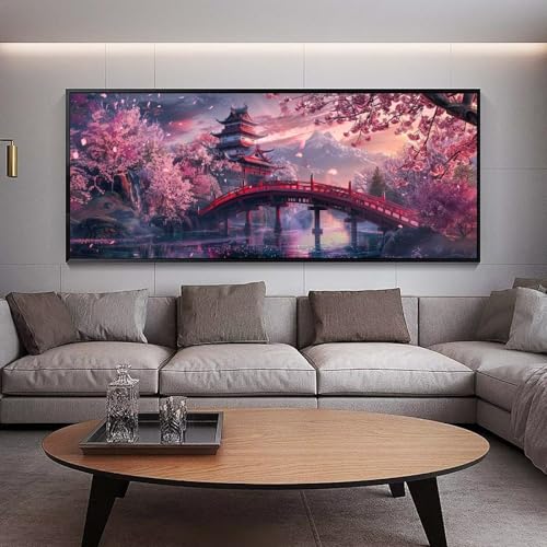UDERUI Diamond Painting Japan diamond painting erwachsene groß xxl 120 x 50 cm 5D Diamant malerei Set Brücke Full Round Strass DIY Stickerei Kreuzstich Diamond Art Kunst für Home Wand Dekor Gifts B3 von UDERUI