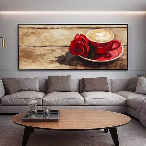 UDERUI Diamond Painting Rosen diamond painting erwachsene groß xxl 70 x 40 cm 5D Diamant malerei Set Kaffee Full Round Strass DIY Stickerei Kreuzstich Diamond Art Kunst für Home Wand Dekor Gifts E32 von UDERUI