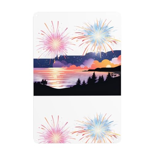 UDFKGLP Feuerwerk an der Küste, dekoratives Gemälde, 20,3 x 30,5 cm, aus Weißblech, verschleißfest und langlebig UDFKGLP Feuerwerk an der Küste, dekoratives Gemälde, 20,3 x 30,5 cm, aus Weißblech, verschleißfest und langlebig von UDFKGLP