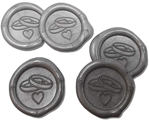 25 Stück fertige Siegelaufkleber Eheringe Herz perlsilber Ø 35 mm Siegelsticker Hochzeit 25 Stück fertige Siegelaufkleber Eheringe Herz perlsilber Ø 35 mm Siegelsticker Hochzeit von UDIG