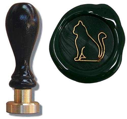 Siegel Stempel Petschaft Katze 24 mm, Siegelstempel Briefsiegel Kätzchen Silhouette von UDIG