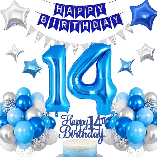 14.Geburtstag Dekoration,14 geburtstag Junge Blau,Geburtstagsdeko 14 jahre Junge,Luftballons 14.geburtstag Happy Birthday Girland Ballon 14 Deko zum Geburtstags,Geburtstagsdeko Jungen 14 Jahr 14.Geburtstag Dekoration,14 geburtstag Junge Blau,Geburtstagsdeko 14 jahre Junge,Luftballons 14.geburtstag Happy Birthday Girland Ballon 14 Deko zum Geburtstags,Geburtstagsdeko Jungen 14 Jahr von UDRKFOPK