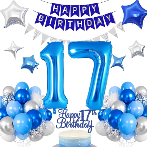 17.Geburtstag Dekoration,17 geburtstag Junge Blau,Geburtstagsdeko 17 jahre Junge,Luftballons 17.geburtstag Happy Birthday Girland Ballon 17 Deko zum Geburtstags,Geburtstagsdeko Jungen 17 Jahr 17.Geburtstag Dekoration,17 geburtstag Junge Blau,Geburtstagsdeko 17 jahre Junge,Luftballons 17.geburtstag Happy Birthday Girland Ballon 17 Deko zum Geburtstags,Geburtstagsdeko Jungen 17 Jahr von UDRKFOPK