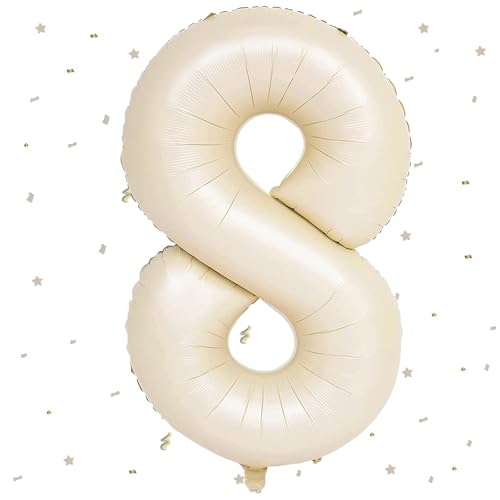 Beige Luftballon 8,Zahlen Luftballon Beige,40 Zoll Weiß Creme Folienballon 8,101cm Sandweiß Zahlenballon 8 Helium Ballon Luftballon 8 Geburtstag für 8 Jahre Geburtstagsdeko Kinder Mädchen Junge Beige Luftballon 8,Zahlen Luftballon Beige,40 Zoll Weiß Creme Folienballon 8,101cm Sandweiß Zahlenballon 8 Helium Ballon Luftballon 8 Geburtstag für 8 Jahre Geburtstagsdeko Kinder Mädchen Junge von UDRKFOPK