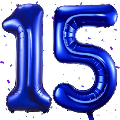Dunkelblau Luftballon 15,Zahlen Luftballon Dunkelblau,40 Zoll Folienballon 1&5,Zahlenballon 15 Helium Ballon Luftballon 15 Geburtstag für 15th Geburtstagsdeko Mädchen Junge Jubiläum Party Deko Dunkelblau Luftballon 15,Zahlen Luftballon Dunkelblau,40 Zoll Folienballon 1&5,Zahlenballon 15 Helium Ballon Luftballon 15 Geburtstag für 15th Geburtstagsdeko Mädchen Junge Jubiläum Party Deko von UDRKFOPK