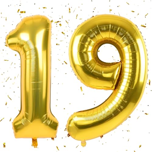 Golden Luftballon 19,Zahlen Luftballon Golden,40 Zoll Folienballon 1&9,Golden Zahlenballon 19 Helium Ballon Luftballon 19 Geburtstag für 19th Geburtstagsdeko Mädchen Junge Jubiläum Party Deko Golden Luftballon 19,Zahlen Luftballon Golden,40 Zoll Folienballon 1&9,Golden Zahlenballon 19 Helium Ballon Luftballon 19 Geburtstag für 19th Geburtstagsdeko Mädchen Junge Jubiläum Party Deko von UDRKFOPK