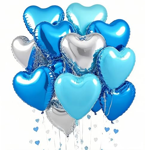 UDRKFOPK Herz Folienballon 12 Stück,18 Zoll Herz Helium Luftballons Königsblau Silber,Blau Herzballons Hochzeit, Heliumballon Herzen,Herzluftballons für Geburtstag Valentinstag Verlobung Muttertag UDRKFOPK Herz Folienballon 12 Stück,18 Zoll Herz Helium Luftballons Königsblau Silber,Blau Herzballons Hochzeit, Heliumballon Herzen,Herzluftballons für Geburtstag Valentinstag Verlobung Muttertag von UDRKFOPK