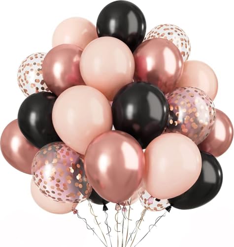 Luftballons Schwarz und Roségold, 60 Stück 12 Zoll Luftballons Geburtstag Latex Partyballons, Schwarz und Roségold Luftballons Helium Geeignet für Geburtstagsdeko, Party Deko, Babypartys und Hochzeite Luftballons Schwarz und Roségold, 60 Stück 12 Zoll Luftballons Geburtstag Latex Partyballons, Schwarz und Roségold Luftballons Helium Geeignet für Geburtstagsdeko, Party Deko, Babypartys und Hochzeite von UDRKFOPK