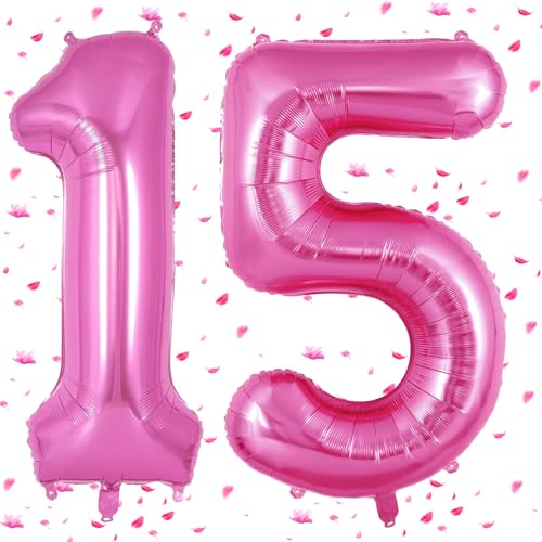 Rosa Pink Luftballon 15,Zahlen Luftballons rosa pink,40 Zoll Folienballon 15,101cm Rosa Pink Zahlenballon 15 Helium Ballon 15th Geburtstag für Geburtstagsdeko Kinder Mädchen Junge Rosa Pink Luftballon 15,Zahlen Luftballons rosa pink,40 Zoll Folienballon 15,101cm Rosa Pink Zahlenballon 15 Helium Ballon 15th Geburtstag für Geburtstagsdeko Kinder Mädchen Junge von UDRKFOPK