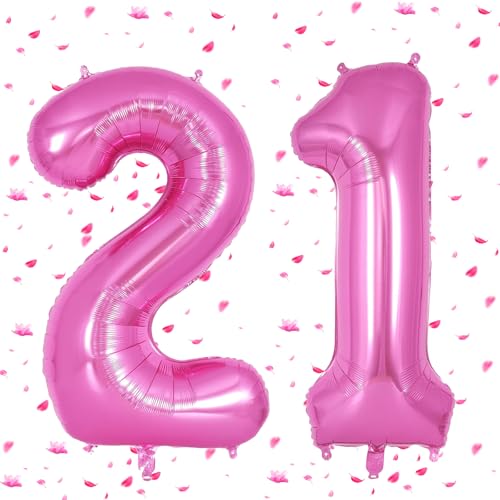 Rosa Pink Luftballon 21,Zahlen Luftballons rosa pink,40 Zoll Rosa Pink Folienballon 21,Zahlenballon 21 Helium Ballon 21 Geburtstag für 21st Geburtstagsdeko Mädchen Junge Rosa Pink Luftballon 21,Zahlen Luftballons rosa pink,40 Zoll Rosa Pink Folienballon 21,Zahlenballon 21 Helium Ballon 21 Geburtstag für 21st Geburtstagsdeko Mädchen Junge von UDRKFOPK