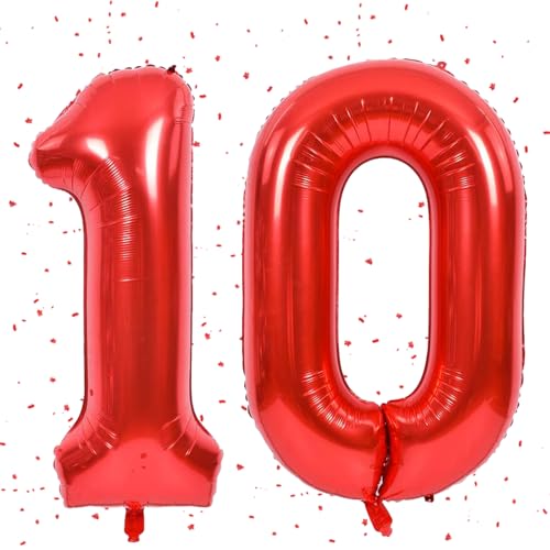 Rot Luftballon 10,Zahlen Luftballon Rot,40 Zoll rot Folienballon 10,101cm Zahlenballon 10 Helium Ballon luftballon 10 Geburtstag für Geburtstagsdeko Kinder Mädchen Junge Rot Luftballon 10,Zahlen Luftballon Rot,40 Zoll rot Folienballon 10,101cm Zahlenballon 10 Helium Ballon luftballon 10 Geburtstag für Geburtstagsdeko Kinder Mädchen Junge von UDRKFOPK