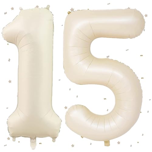 UDRKFOPK Beige Luftballon 15,Zahlen Luftballon Beige,40 Zoll Folienballon 1&5,Beige Zahlenballon 15 Helium Ballon Luftballon 15 Geburtstag für 15th Geburtstagsdeko Mädchen Junge Jubiläum Party Deko UDRKFOPK Beige Luftballon 15,Zahlen Luftballon Beige,40 Zoll Folienballon 1&5,Beige Zahlenballon 15 Helium Ballon Luftballon 15 Geburtstag für 15th Geburtstagsdeko Mädchen Junge Jubiläum Party Deko von UDRKFOPK