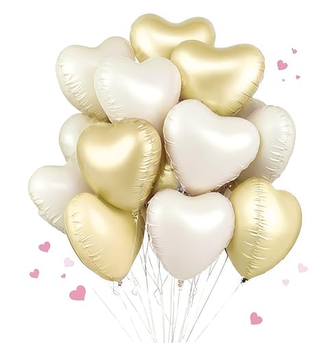 UDRKFOPK Herz Folienballon 12 Stück,18 Zoll Herz Helium Luftballons Beige Golden,Beige Herzballons Hochzeit, Heliumballon Herzen,Herzluftballons für Geburtstag Valentinstag Verlobung Muttertag UDRKFOPK Herz Folienballon 12 Stück,18 Zoll Herz Helium Luftballons Beige Golden,Beige Herzballons Hochzeit, Heliumballon Herzen,Herzluftballons für Geburtstag Valentinstag Verlobung Muttertag von UDRKFOPK
