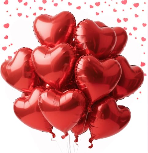 UDRKFOPK Herz Folienballon 12 Stück,18 Zoll Herz Helium Luftballons Rot,Rot Herzluftballons Hochzeit,Herzballons Helium, Herz Luftballon für Geburtstag Valentinstag Verlobung Muttertag UDRKFOPK Herz Folienballon 12 Stück,18 Zoll Herz Helium Luftballons Rot,Rot Herzluftballons Hochzeit,Herzballons Helium, Herz Luftballon für Geburtstag Valentinstag Verlobung Muttertag von UDRKFOPK