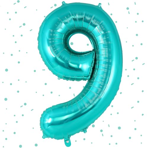 UDRKFOPK Zahlen Luftballon Blau Grün,Luftballons Zahlen 9, 40 Zoll Folienballon 9,101cm Zahlenballon 9 Helium Ballon Luftballon 9 Geburtstag für 9 Jahre Geburtstagsdeko Kinder Mädchen Junge UDRKFOPK Zahlen Luftballon Blau Grün,Luftballons Zahlen 9, 40 Zoll Folienballon 9,101cm Zahlenballon 9 Helium Ballon Luftballon 9 Geburtstag für 9 Jahre Geburtstagsdeko Kinder Mädchen Junge von UDRKFOPK