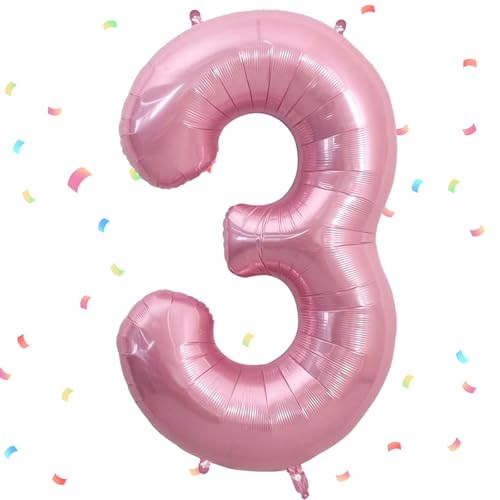 UDRKFOPK Zahlen Luftballon Rosa, 40 Zoll Folienballon 3, 101cm Zahlenballon Helium Ballon für 3 Jahre Geburtstagsdeko Kinder Mädchen Junge UDRKFOPK Zahlen Luftballon Rosa, 40 Zoll Folienballon 3, 101cm Zahlenballon Helium Ballon für 3 Jahre Geburtstagsdeko Kinder Mädchen Junge von UDRKFOPK