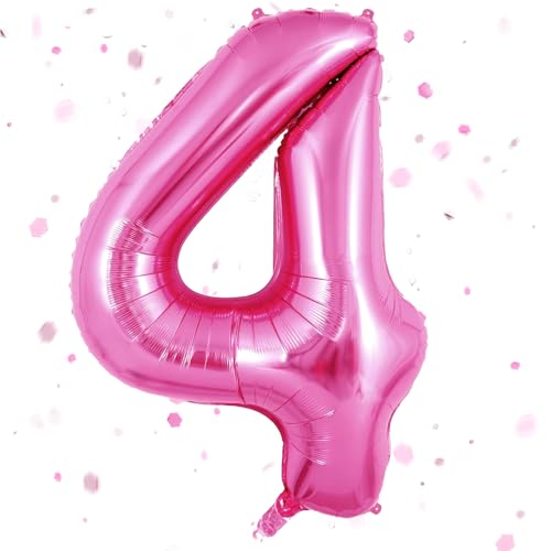 Zahlen Luftballon Rosa,Heißes rosa Luftballon 4, 40 Zoll Heißes Rosa Folienballon 4,101cm rosa Zahlenballon 4 Helium Ballon luftballon 4 Geburtstag für 4 Jahre Geburtstagsdeko Kinder Mädchen Junge Zahlen Luftballon Rosa,Heißes rosa Luftballon 4, 40 Zoll Heißes Rosa Folienballon 4,101cm rosa Zahlenballon 4 Helium Ballon luftballon 4 Geburtstag für 4 Jahre Geburtstagsdeko Kinder Mädchen Junge von UDRKFOPK