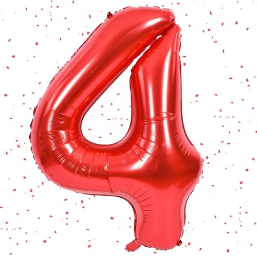 Zahlen Luftballon Rot,Rot luftballon 4, 40 Zoll Folienballon 4,101cm rot Zahlenballon 4 Helium Ballon luftballons 4 Geburtstag für 4 Jahre Geburtstagsdeko Kinder Mädchen Junge Zahlen Luftballon Rot,Rot luftballon 4, 40 Zoll Folienballon 4,101cm rot Zahlenballon 4 Helium Ballon luftballons 4 Geburtstag für 4 Jahre Geburtstagsdeko Kinder Mädchen Junge von UDRKFOPK