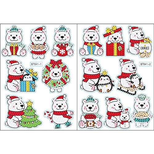 UEB Weihnachten Deko 5D DIY Diamond Painting Sticker Aufkleber Diamantmalerei Weihnachtsdeko Grußkarte Kinder Geschenk (I) von UEB