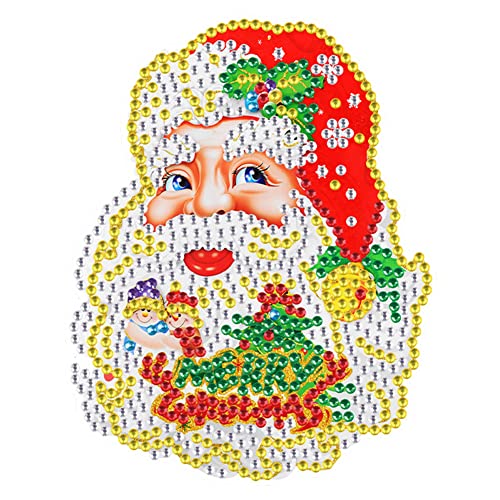 Weihnachten DIY Diamond Painting Sticker 5D Diamant Malerei Wand Aufkleber Glas Sticker Kinder Handarbeit Weihnachtsdeko Wand Deko Grußkarte Deko Geschenk (L) von UEB
