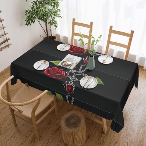 UENFFKDAP Tischdecke, rechteckig, Gothic, Motiv: schwarze Rosen, wasserdicht und waschbar, für Restaurants, Partys und Küchen, 137 x 183 cm UENFFKDAP Tischdecke, rechteckig, Gothic, Motiv: schwarze Rosen, wasserdicht und waschbar, für Restaurants, Partys und Küchen, 137 x 183 cm von UENFFKDAP