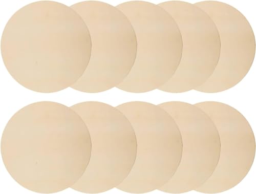 Runde Holzscheibe, 10 Stück Unvollendete Holzplatte Rund Naturholzscheiben Holzkreise Runde Scheiben Holzausschnitte Ornamente zum Basteln für Diy Handwerk Malerei 10cm Runde Holzscheibe, 10 Stück Unvollendete Holzplatte Rund Naturholzscheiben Holzkreise Runde Scheiben Holzausschnitte Ornamente zum Basteln für Diy Handwerk Malerei 10cm von UEPOA