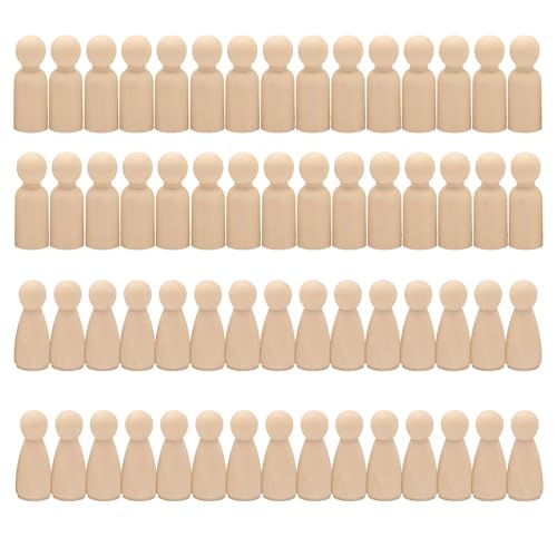 Spielfiguren Holz, 60 Stück Holzfiguren zum Bemalen Puppen Holzfiguren Deko Mensch Holzkegel Figuren Rohlinge Figurenkegel Peg Dolls für DIY Dekoration Bemalen Basteln Spielfiguren Holz, 60 Stück Holzfiguren zum Bemalen Puppen Holzfiguren Deko Mensch Holzkegel Figuren Rohlinge Figurenkegel Peg Dolls für DIY Dekoration Bemalen Basteln von UEPOA