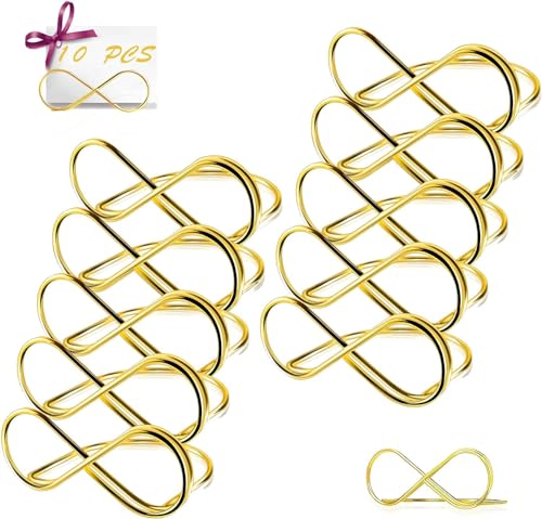 UEPOA Tischkartenhalter, 10 Stück Menükartenhalter Hochzeit Gold Kartenhalter Tisch Metall Tischnummern Hochzeit für Tischdekoration Hochzeit Party Geburtstag Büro von UEPOA