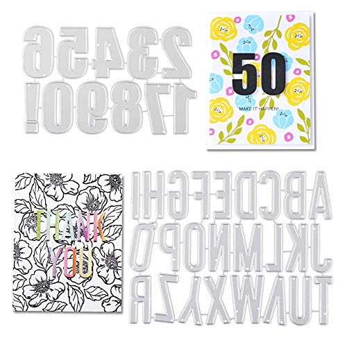 UFLF 2 Stücke Stanzschablonen Buchstaben Groß Stanzen Zahlen Metall Prägeschablonen Stanzformen Cutting Dies für DIY Scrapbooking Karten Handwerk Geschenk Homedeko UFLF 2 Stücke Stanzschablonen Buchstaben Groß Stanzen Zahlen Metall Prägeschablonen Stanzformen Cutting Dies für DIY Scrapbooking Karten Handwerk Geschenk Homedeko von UFLF