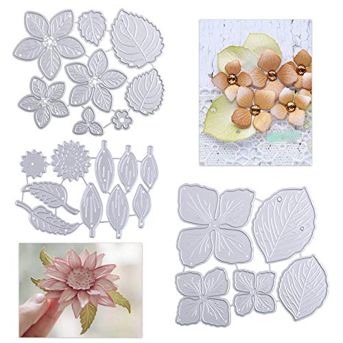 UFLF 3 Set Stanzschablonen Blumen Stanzen Blüten Metall Prägeschablonen Stanzformen Cutting Dies für DIY Scrapbooking Karten Handwerk Geschenk Homedeko von UFLF