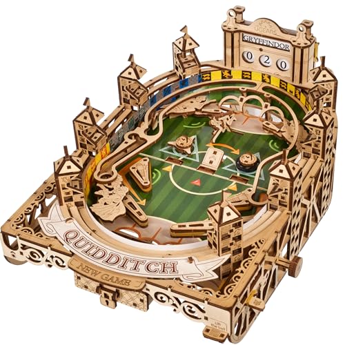 UGEARS Harry Potter Quidditch Flipper - Modellbausatz für Erwachsene - 3D Holzpuzzle im Magic Holz Stil - Einzigartiger Holzbausatz eines Flipperautomats als 3D Puzzle Erlebnis für Erwachsene von UGEARS