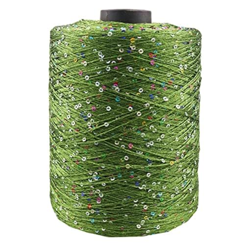 100g Häkelnadel mit Pailletten Garn Glitzergarn Paillettengarn Pailletten-Häkelgarn Gold glänzendes Glitzer-Strickgarn, A-4 von UGEFKMQ