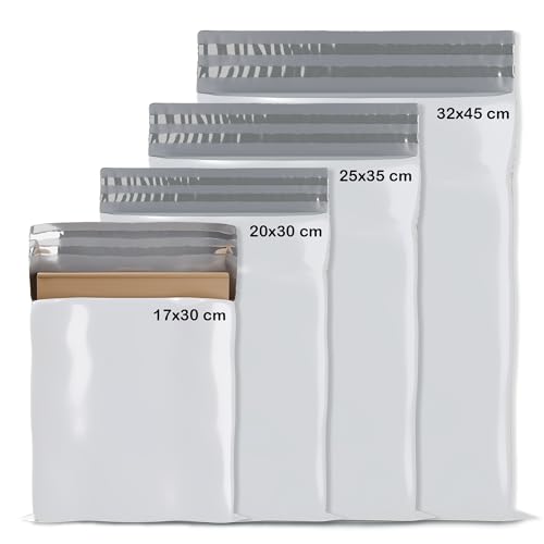 UGIX Packung mit 100 Versandtaschen, Vinted, Kunststoff, robust, selbstklebend, blickdicht, 4 Größen, ideal für Kleidung, Bücher, Schuhe, Weiß UGIX Packung mit 100 Versandtaschen, Vinted, Kunststoff, robust, selbstklebend, blickdicht, 4 Größen, ideal für Kleidung, Bücher, Schuhe, Weiß von UGIX