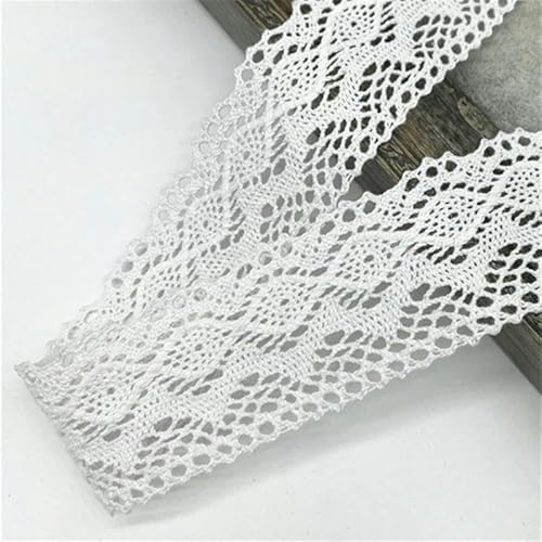 Hochzeitsfrageband, 2 Yards weißes Baumwoll-Häkelspitzenband, umweltfreundlich, wasserlöslich, mehrfarbig, 10 mm/50 mm Breite(14) von UGZPWQLNX