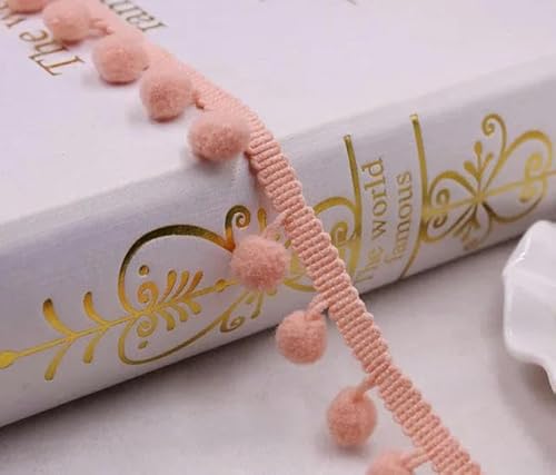 Hochzeitsfrageband, Spitzenbesatz, Kugelband, Mini-Perlen-Pompom, Fransenband, Polyester-Baumwolle, 20 mm, mehrfarbig, 2 Yard(Apriot) von UGZPWQLNX