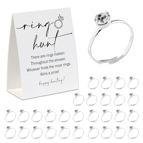 Ringjagdspiel (30 Ringe mit einem Schild), minimalistisches Brautparty-Spiel, lustiges Hochzeitsspiel/Verlobungsspiel, Brautparty-Dekorationen, RH04 von UHADRE