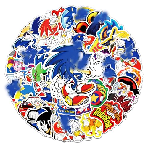 Aufkleber, 50 Stück Soniic Sticker Set Wasserdicht Vinyl Stickers Graffiti Style Decals für Auto Motorräder Fahrrad Skateboard Gepäck Laptop Aufkleber, Geeignet für Erwachsene Kinder Aufkleber, 50 Stück Soniic Sticker Set Wasserdicht Vinyl Stickers Graffiti Style Decals für Auto Motorräder Fahrrad Skateboard Gepäck Laptop Aufkleber, Geeignet für Erwachsene Kinder von UHDS