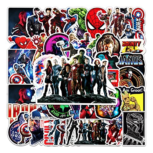 Aufkleber, 50 Stück Superhero Sticker Set Wasserdicht Vinyl Stickers Graffiti Style Decals für Auto Motorräder Fahrrad Skateboard Gepäck Laptop Aufkleber, Geeignet für Erwachsene Kinder von UHDS