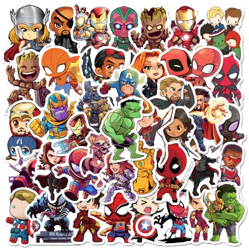 Aufkleber Superhero, 50 Stück Sticker Set Wasserdicht Vinyl Stickers Graffiti Style Decals für Auto Motorräder Fahrrad Skateboard Gepäck Laptop Aufkleber, Geeignet für Erwachsene Kinder Aufkleber Superhero, 50 Stück Sticker Set Wasserdicht Vinyl Stickers Graffiti Style Decals für Auto Motorräder Fahrrad Skateboard Gepäck Laptop Aufkleber, Geeignet für Erwachsene Kinder von UHDS