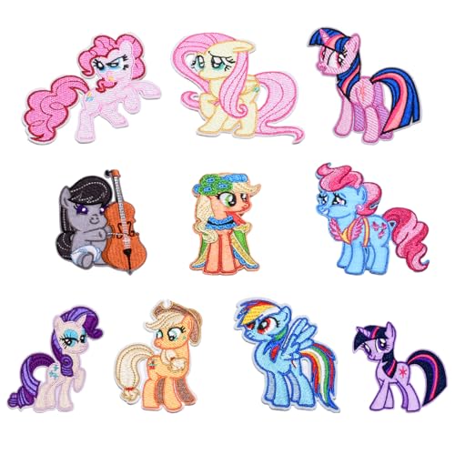 Bestickte Aufnäher zum Aufnähen oder Aufbügeln, 10 Stück Pony Flicken zum Aufbügeln Kinder Erwachsene zum Aufnähen oder Aufbügeln auf Kleidung, Kleid, Hut, Jeans, DIY-Zubehör Bestickte Aufnäher zum Aufnähen oder Aufbügeln, 10 Stück Pony Flicken zum Aufbügeln Kinder Erwachsene zum Aufnähen oder Aufbügeln auf Kleidung, Kleid, Hut, Jeans, DIY-Zubehör von UHDS