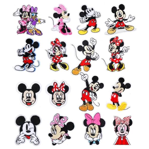 Bestickte Aufnäher zum Aufnähen oder Aufbügeln, 16 Stück Mickey Flicken zum Aufbügeln Kinder Erwachsene zum Aufnähen oder Aufbügeln auf Kleidung, Kleid, Hut, Jeans, DIY-Zubehör Bestickte Aufnäher zum Aufnähen oder Aufbügeln, 16 Stück Mickey Flicken zum Aufbügeln Kinder Erwachsene zum Aufnähen oder Aufbügeln auf Kleidung, Kleid, Hut, Jeans, DIY-Zubehör von UHDS