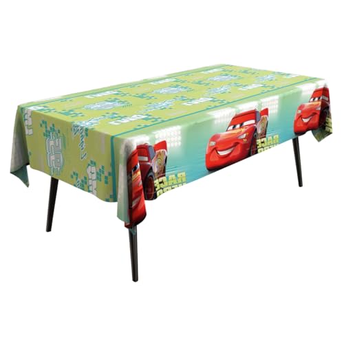 Tischdecke Cars, Party-Tischdecke, Größe 137 x 183 cm, abwischbar, mehrfach verwendbar, Tischtuch, Dekoration, Geburtstag, Mottoparty, Party-Zubehör Rechteckige Plastik Tischdecke Tischdecke Cars, Party-Tischdecke, Größe 137 x 183 cm, abwischbar, mehrfach verwendbar, Tischtuch, Dekoration, Geburtstag, Mottoparty, Party-Zubehör Rechteckige Plastik Tischdecke von UHDS