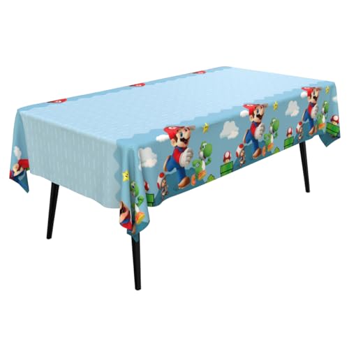 Tischdecke Mario, Party-Tischdecke, Größe 137 x 183 cm, abwischbar, mehrfach verwendbar, Tischtuch, Dekoration, Geburtstag, Mottoparty, Party-Zubehör Rechteckige Plastik Tischdecke Tischdecke Mario, Party-Tischdecke, Größe 137 x 183 cm, abwischbar, mehrfach verwendbar, Tischtuch, Dekoration, Geburtstag, Mottoparty, Party-Zubehör Rechteckige Plastik Tischdecke von UHDS
