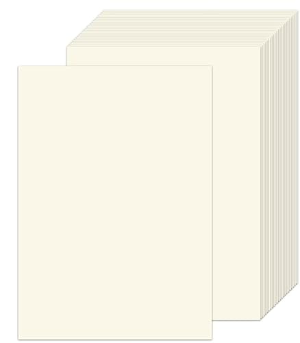 UHETLET 40 Blatt Tonpapier a4 weiß Bastelpapier 250g/m² Tonkarton Elfenbein DIN A4 Bastelkarton Creme Papier Dickes Druckerpapier a4 Fotokarton Briefpapier für Fotoalbum Karten Einladungen Basteln von UHETLET
